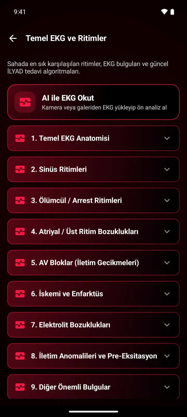 EKG kütüphanesi listesi